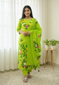 ব্লক প্রিন্ট থ্রি পিস