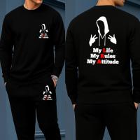 Long Sleeve Drop Shoulder Tshirt and Trouser Set