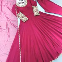 READYMADE ANARKALI GOWN COLLECTIONS  Launching Party Wear Look Heavy Foux Georgette Anark ali Gown, Dupatta & Bottom Set  Gown Fabric :Heavy Faux Georgette With Embroidery Sequence Work Gown Inner: Micro Cotton Gown Length :