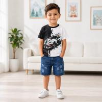 Kids Tshirt and Denim Short Pant Set  ১ থেকে ৬ বছরের ছেলে এন্ড মেয়ে বাচ্চাদের থেকে ৬ বছরের ছেলে এন্ড মেয়ে বাচ্চাদের