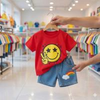 Kids Tshirt and Denim Short Pant Set  ১ থেকে ৬ বছরের ছেলে এন্ড মেয়ে বাচ্চাদের থেকে ৬ বছরের ছেলে এন্ড মেয়ে বাচ্চাদের