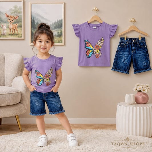 Kids Tshirt and Denim Short Pant Set