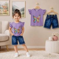 Kids Tshirt and Denim Short Pant Set