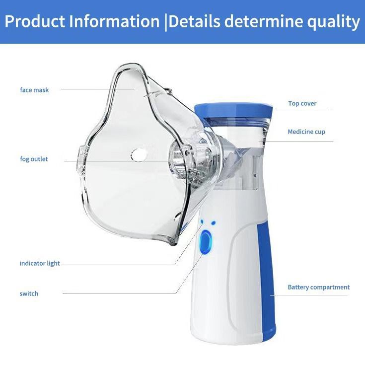 Portable Mesh Nebulizer Machine – Handheld Ultrasonic Inhaler for Kids & Adults