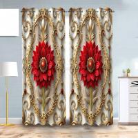 2 Piece 3D Print Premium curtain