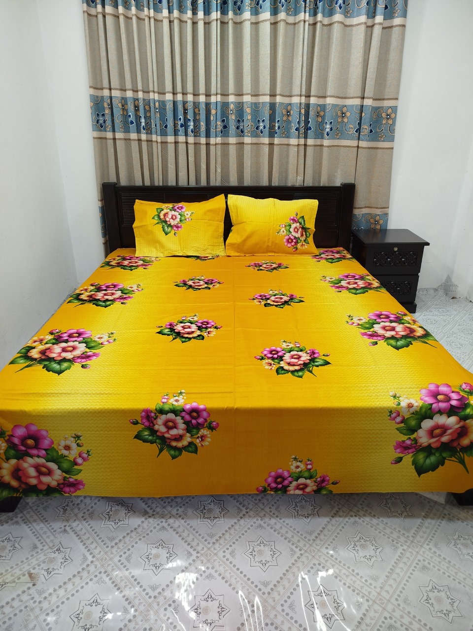 King Size Full cotton fabric Panel Bedsheet