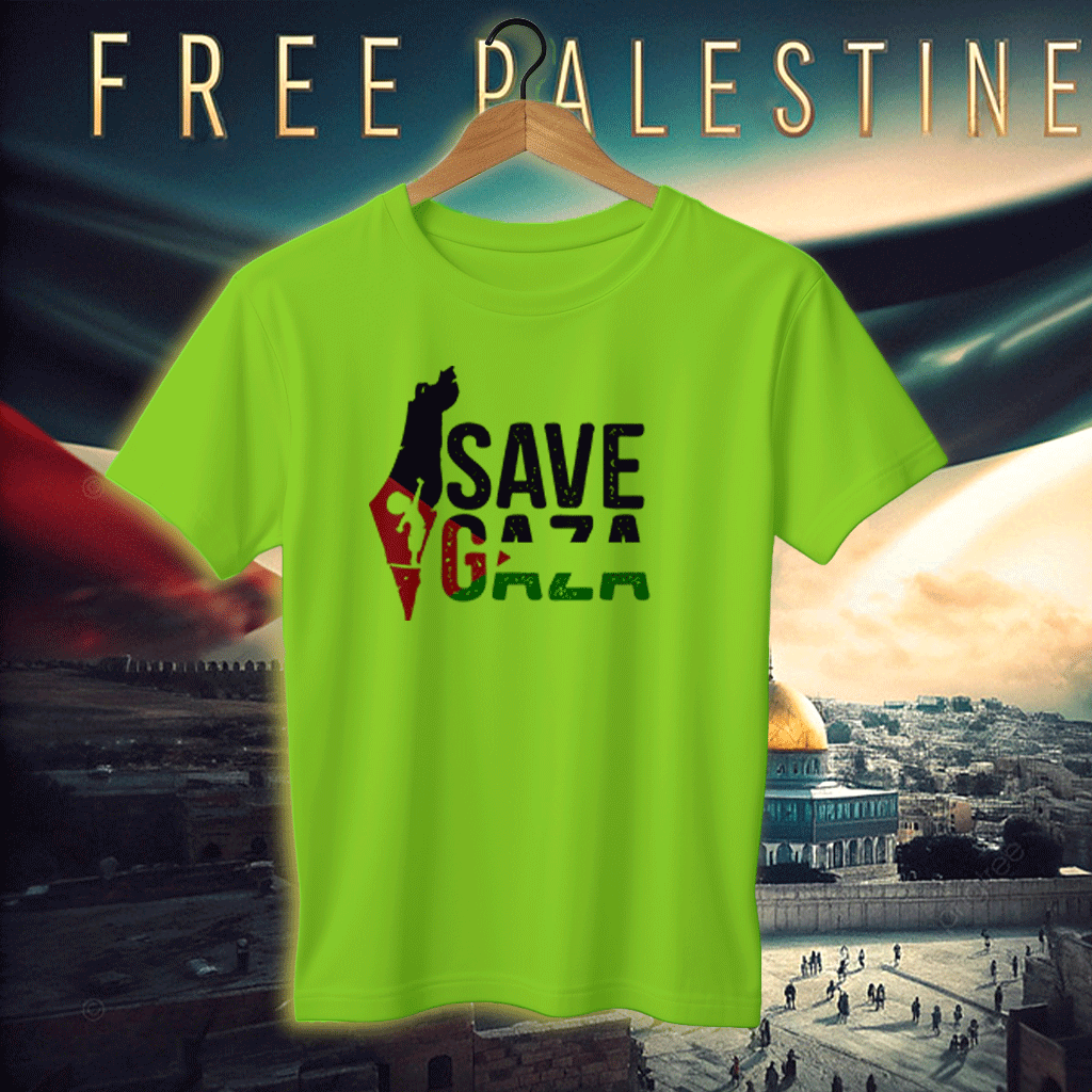 Jersey Fabrics Save Gaza Free Palestine T-shirt
