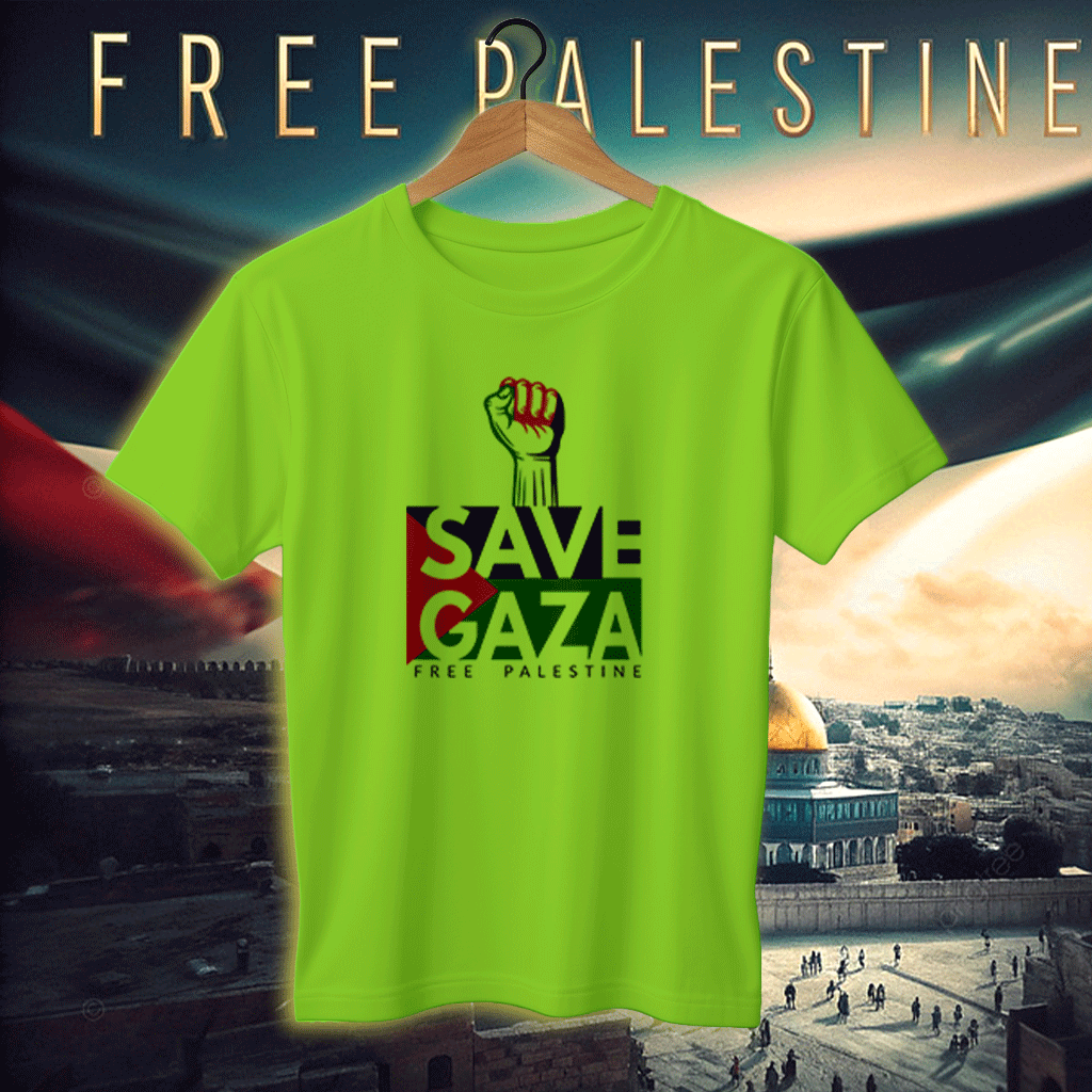 Jersey Fabrics Save Gaza Free Palestine T-shirt