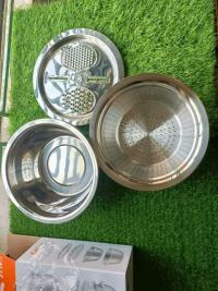 3 In 1 Multifunctional Stainless Steel Basin With Vegetable Cutter + Drain Basket.