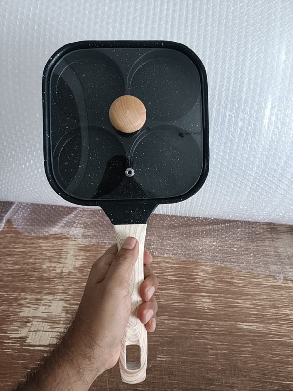 4 Hole Omelet Wooden Handle Frying Pan