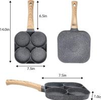4 Hole Omelet Wooden Handle Frying Pan