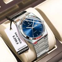 POEDAGAR 930 Men's New Luxury Luminous Date Week Stainless Steel Quartz Watch For Men