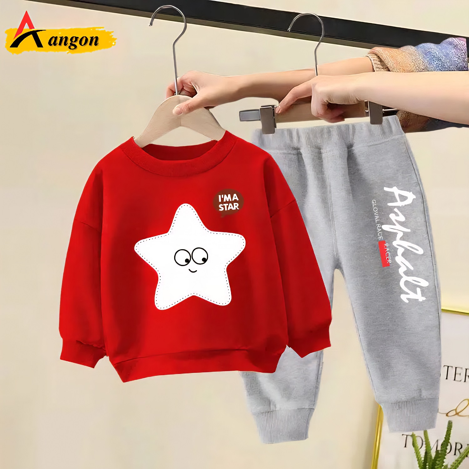 Elegant Stylish Baby Sweatshirt & Trouser Set