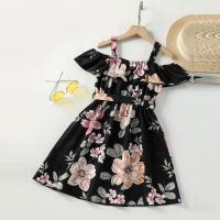 Flower Gown Elegant Floral Fit Dress for Girls with Belt