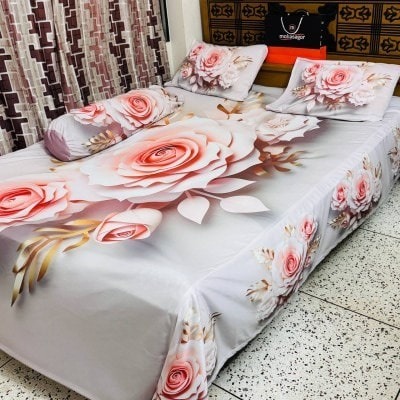 Premium 3D Bedsheet 04 Piece Set
