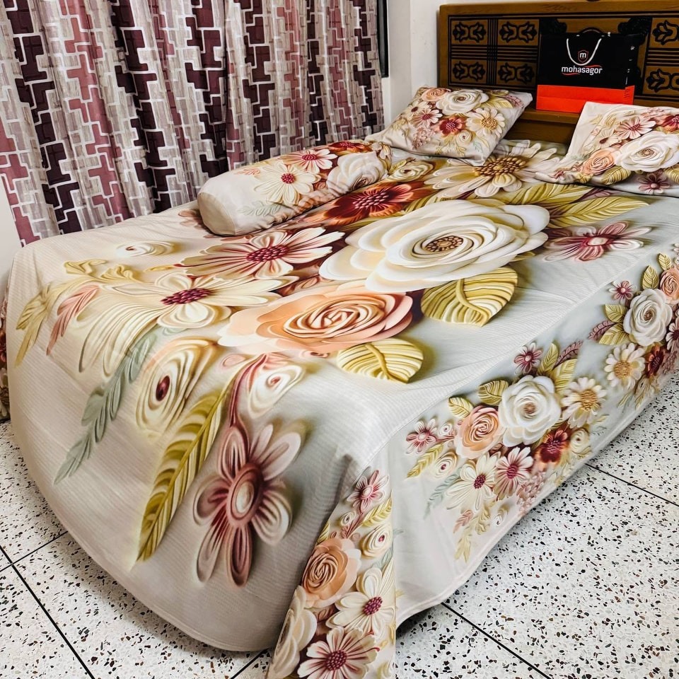 Premium 3D Bedsheet 04 Piece Set