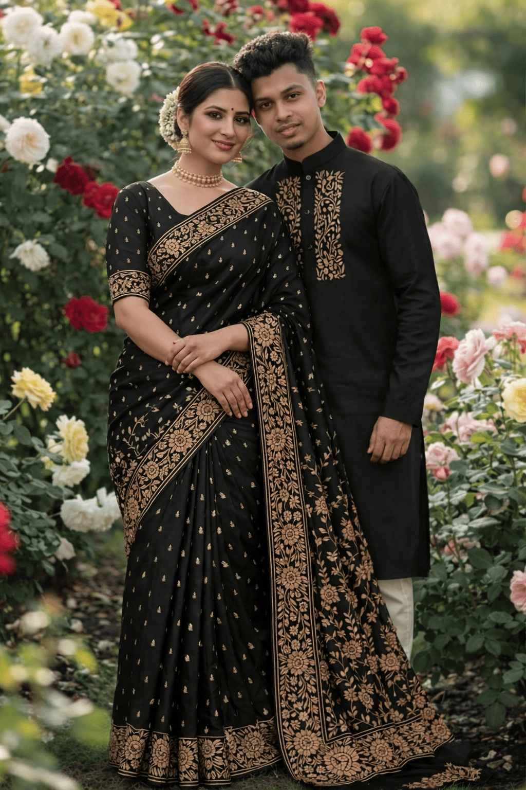 পাঞ্জাবি এবং শাড়ি কাপল ড্রেস (ব্লাউজ পিসসহ)