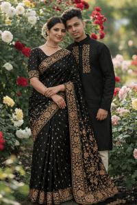 পাঞ্জাবি এবং শাড়ি কাপল ড্রেস (ব্লাউজ পিসসহ)