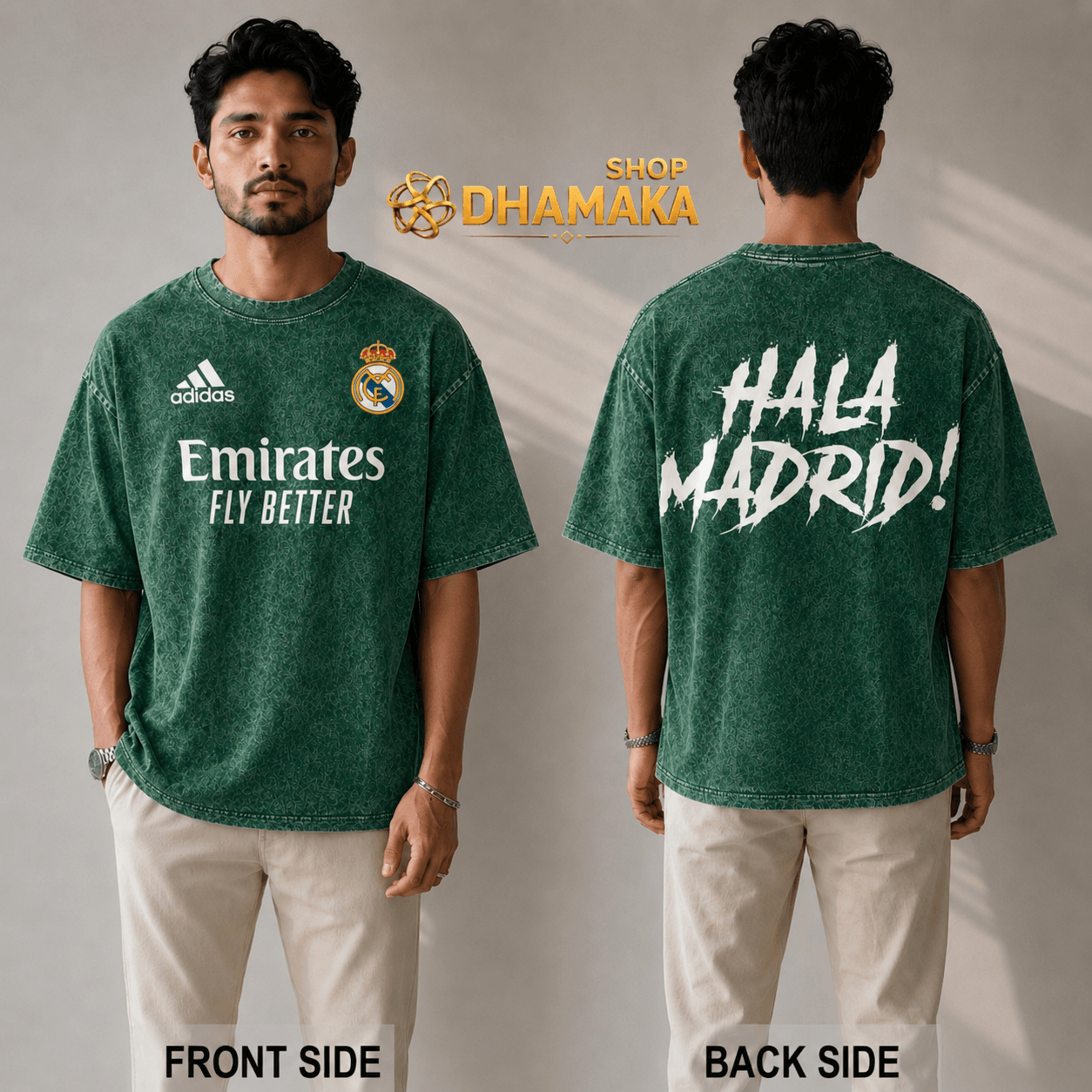 Premium Real Madrid Acid Wash Drop Shoulder