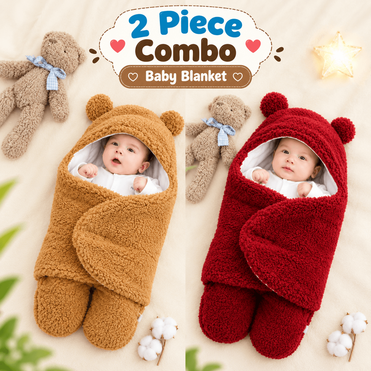 🧸𝟮 𝗽𝗶𝗲𝗰𝗲 𝗯𝗮𝗯𝘆 𝗯𝗹𝗮𝗻𝗸𝗲𝘁 𝗰𝗼𝗺𝗯𝗼