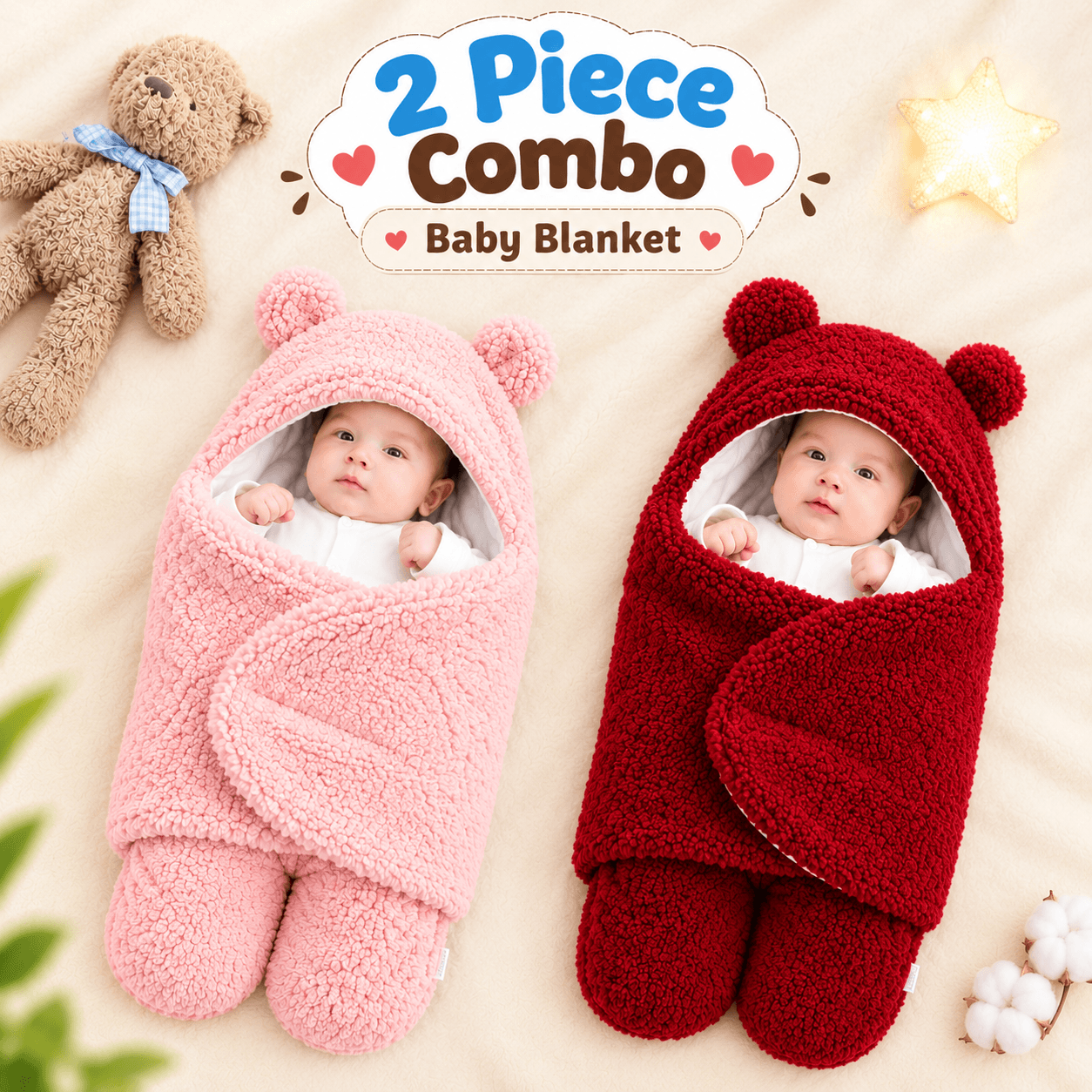 🧸𝟮 𝗽𝗶𝗲𝗰𝗲 𝗯𝗮𝗯𝘆 𝗯𝗹𝗮𝗻𝗸𝗲𝘁 𝗰𝗼𝗺𝗯𝗼