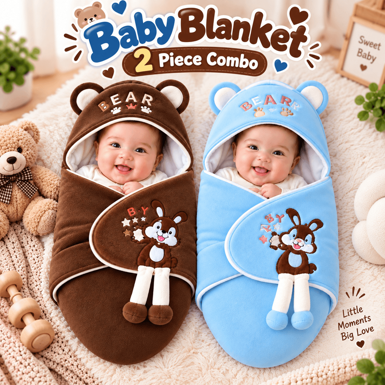 🧸𝟮 𝗽𝗶𝗲𝗰𝗲 𝗯𝗮𝗯𝘆 𝗯𝗹𝗮𝗻𝗸𝗲𝘁 𝗰𝗼𝗺𝗯𝗼