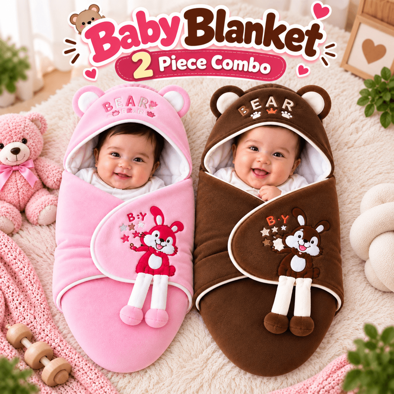 🧸𝟮 𝗽𝗶𝗲𝗰𝗲 𝗯𝗮𝗯𝘆 𝗯𝗹𝗮𝗻𝗸𝗲𝘁 𝗰𝗼𝗺𝗯𝗼