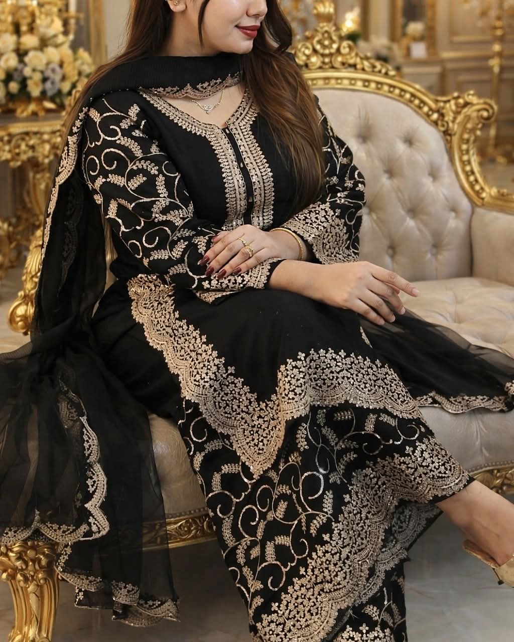 লাক্সারি গারারা থ্রি পিস 👗✨