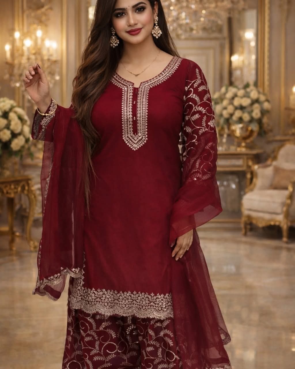 লাক্সারি গারারা থ্রি পিস 👗✨