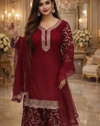 লাক্সারি গারারা থ্রি পিস 👗✨