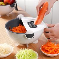 Multifunctional Rotate Vegetable Slicer with Basket (9 in 1)