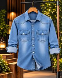 Premium Trendy Denim Shirt  2 পিস নিলে হোম ডেলিভারি ফ্রী💥🎁