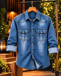 Premium Trendy Denim Shirt  2 পিস নিলে হোম ডেলিভারি ফ্রী💥🎁