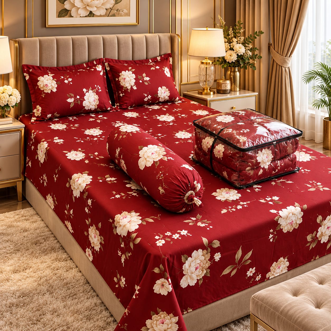 5 Pieces Comforter Set ২ সেট নিলে হোম ডেলিভারি ফ্রী 💥🎁