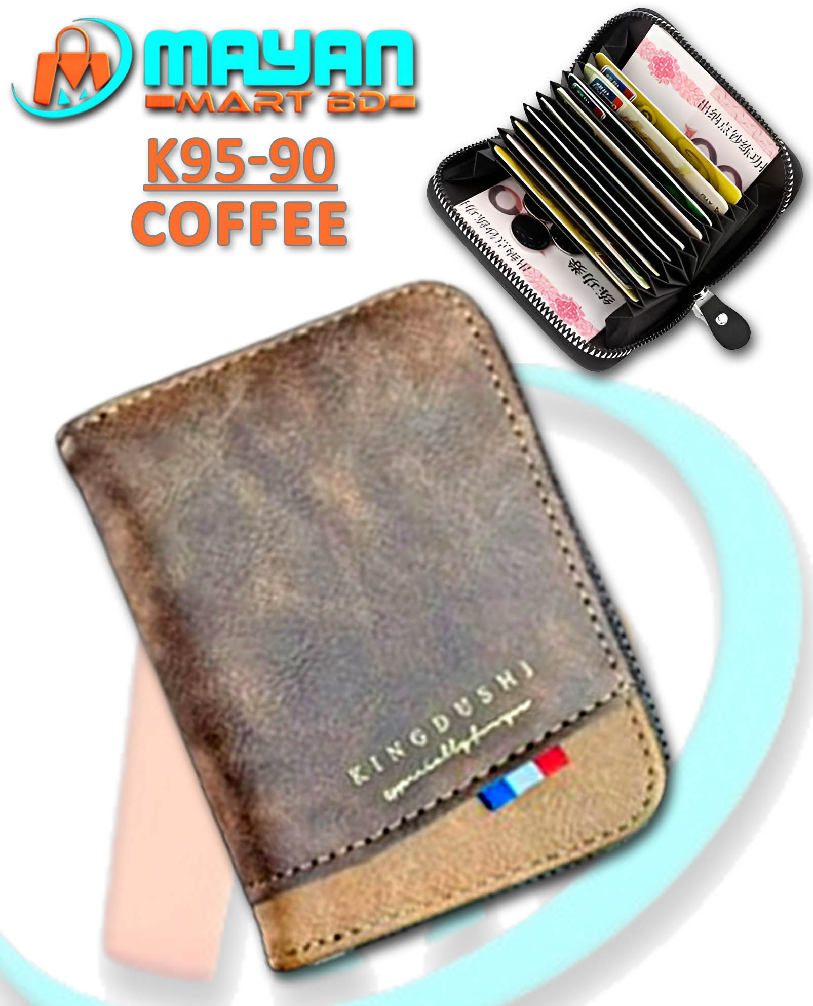 Kingdushi Card Holder Wallet (COFFEE- K95-90)
