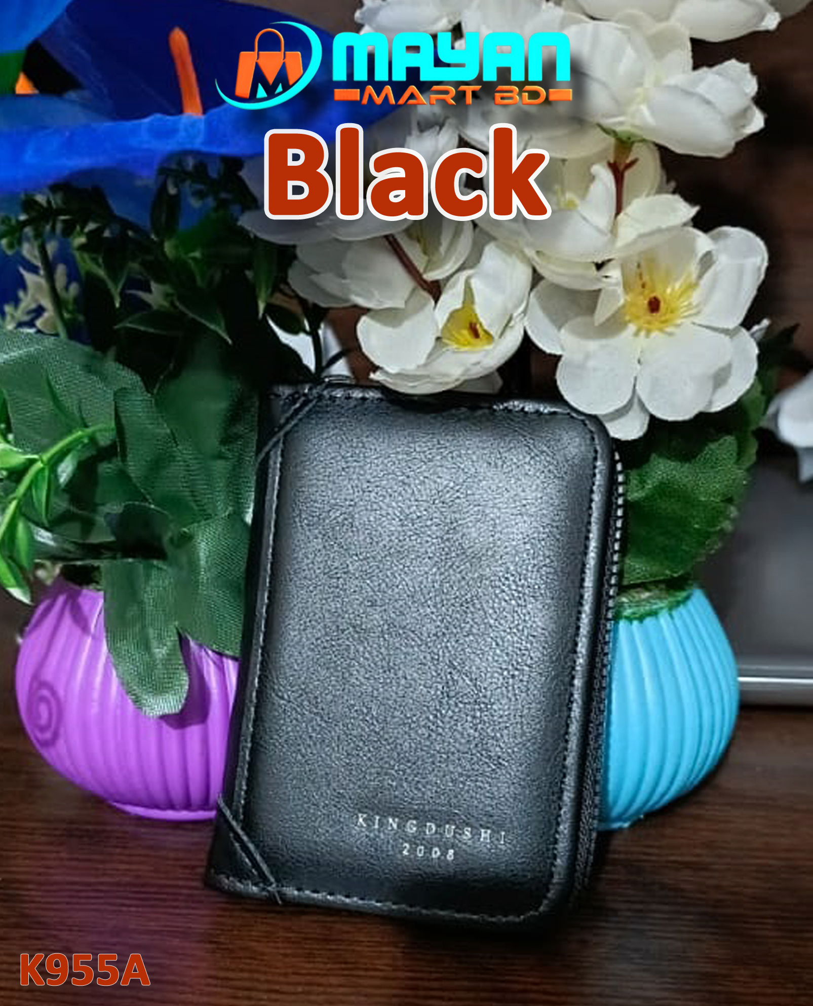 Plain Kingdushi Card Holder Wallet (BLACK- K95-5A)