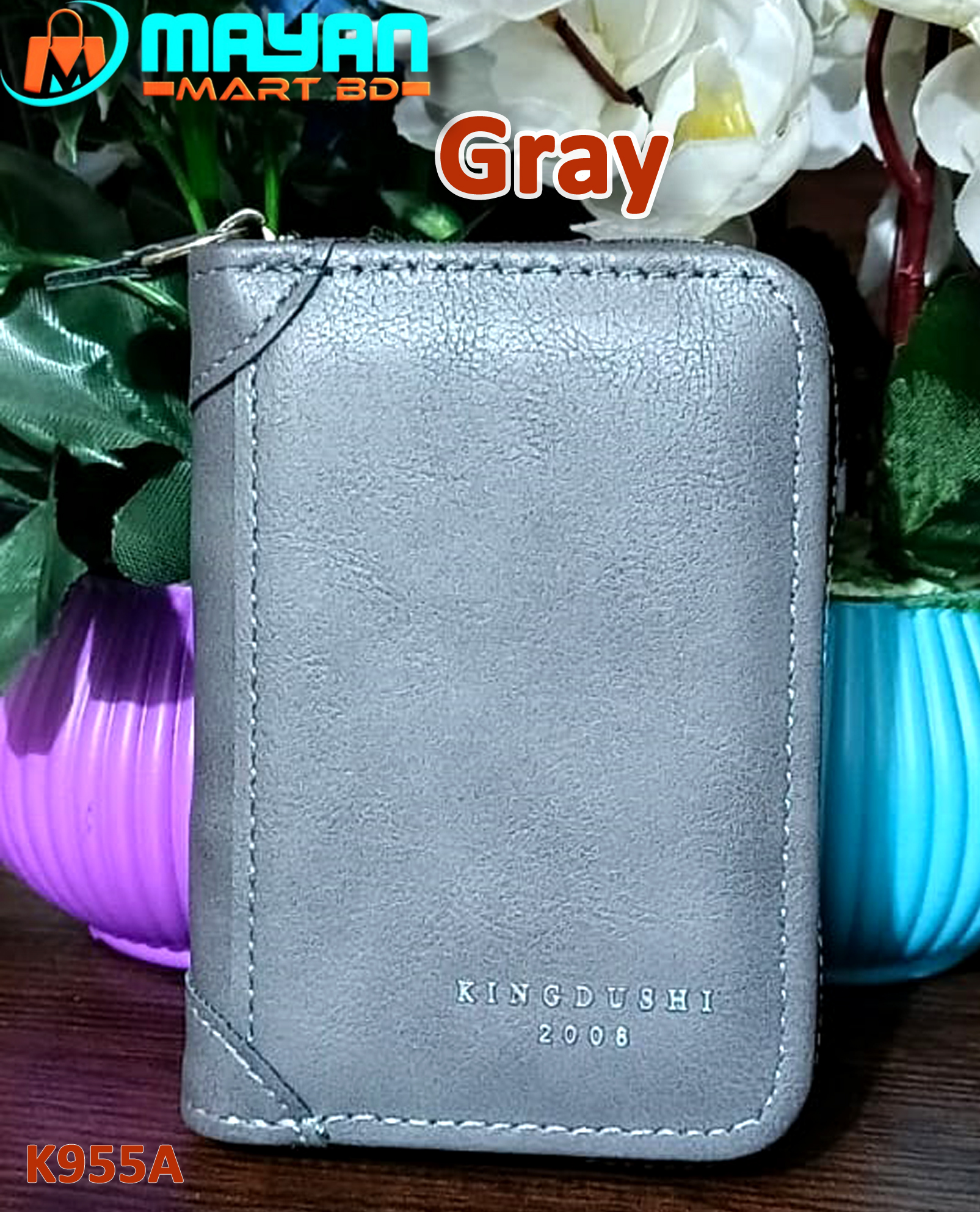 Plain Kingdushi Card Holder Wallet (GRAY- K95-5A)