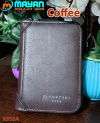 Plain Kingdushi Card Holder Wallet (Coffee- K95-5A)