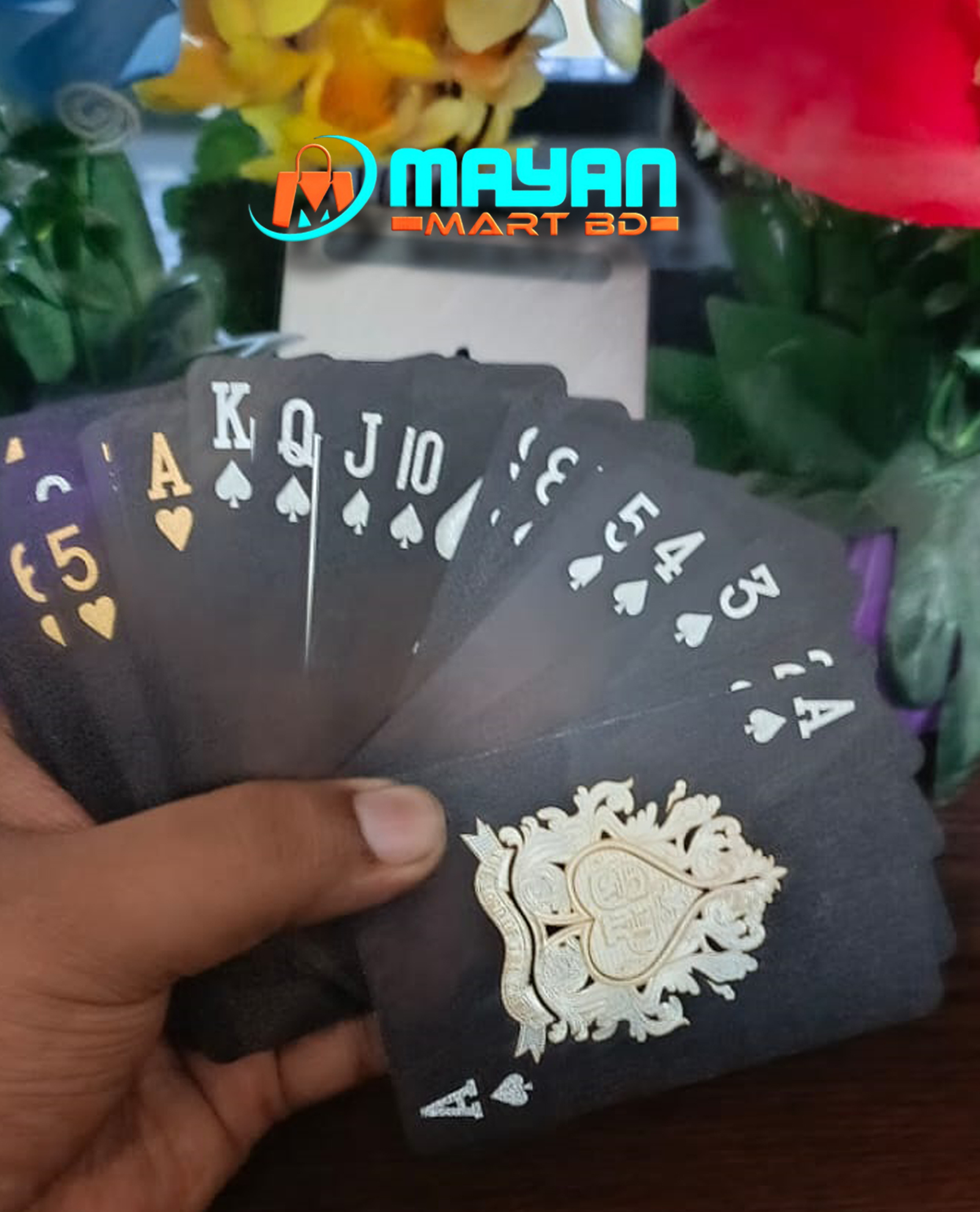 Waterproof Aluminium Playing Card (PVC)- BLACK