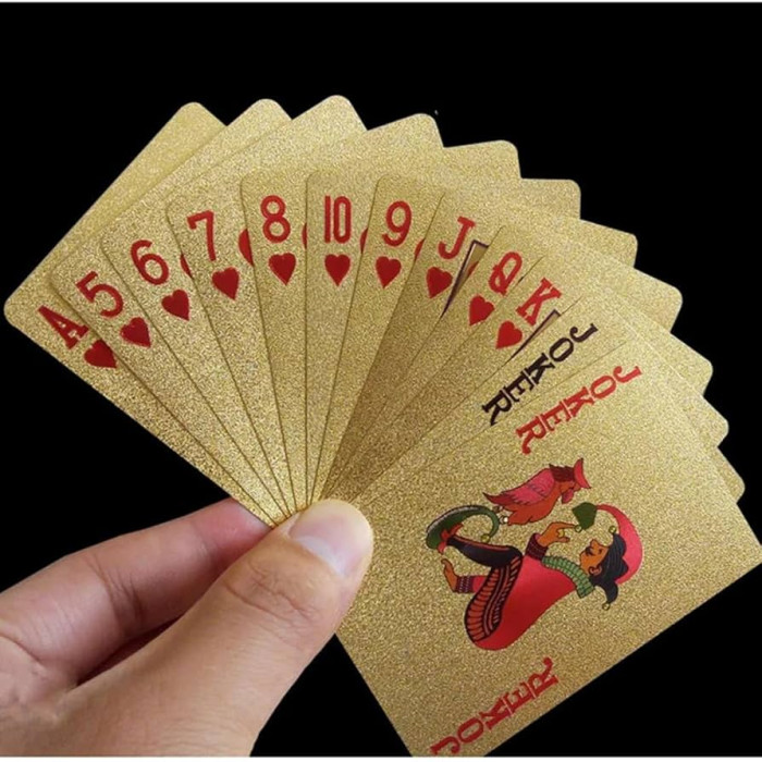 Waterproof Aluminium Playing Card (PVC)- GOLD