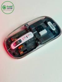 GearUP WM30 ট্রান্সপারেন্ট ক্রিস্টাল ওয়্যারলেস মাউস – ২.৪জি + ব্লুটুথ | ৩টি ডিভাইসে কানেক্ট | টাইপ-C রিচার্জেবল – গ্রে কালার