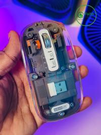 GearUP WM30 ট্রান্সপারেন্ট ক্রিস্টাল ওয়্যারলেস মাউস – ২.৪জি + ব্লুটুথ | ৩টি ডিভাইসে কানেক্ট | টাইপ-C রিচার্জেবল – গ্রে কালার