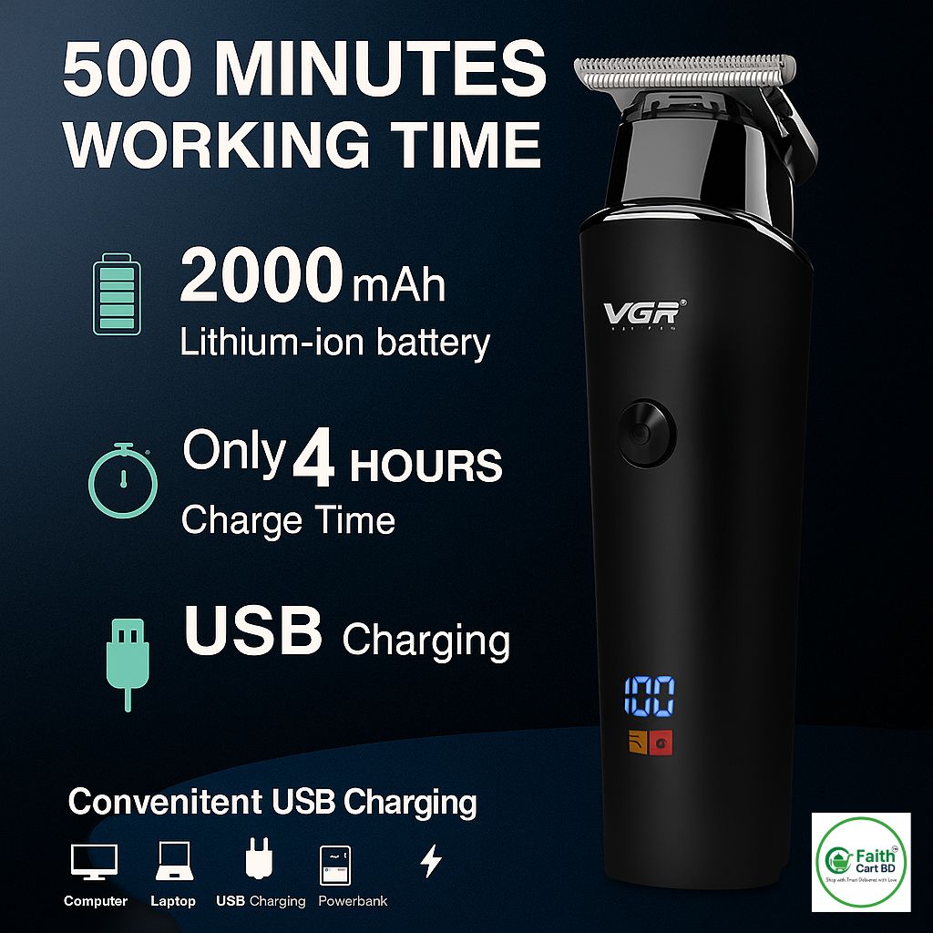 VGR V-937 Professional Rechargeable Electric Hair Trimmer for Men
