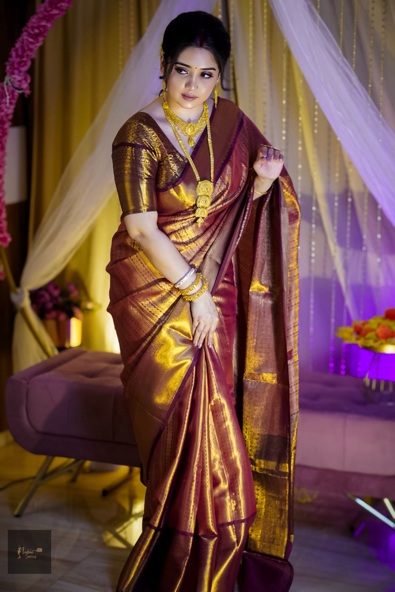 Benaroshi Katan Saree with blause pcs