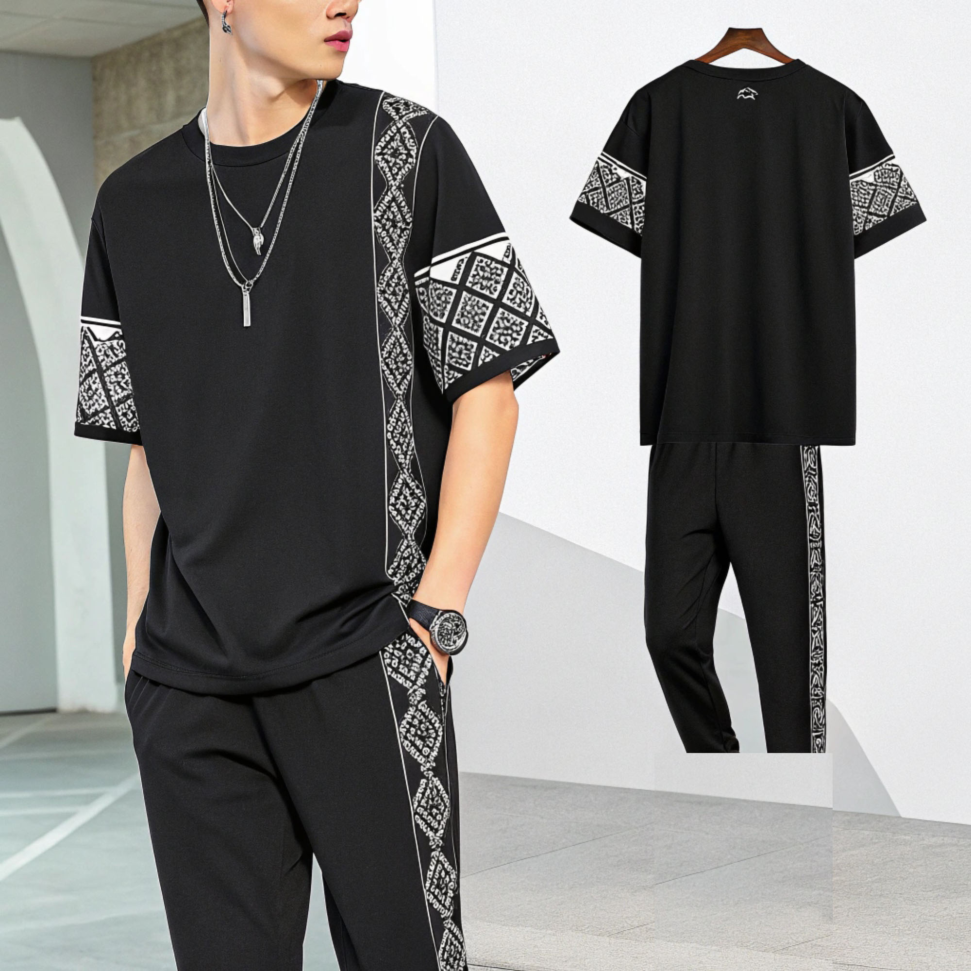 Drop Shoulder Mash T-Shirt and Trouser