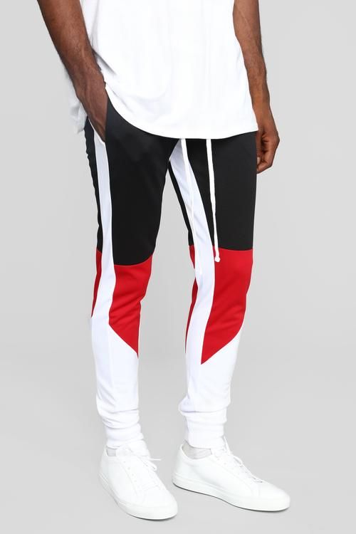 Black Cargo Stripe Sweatpants Joggers