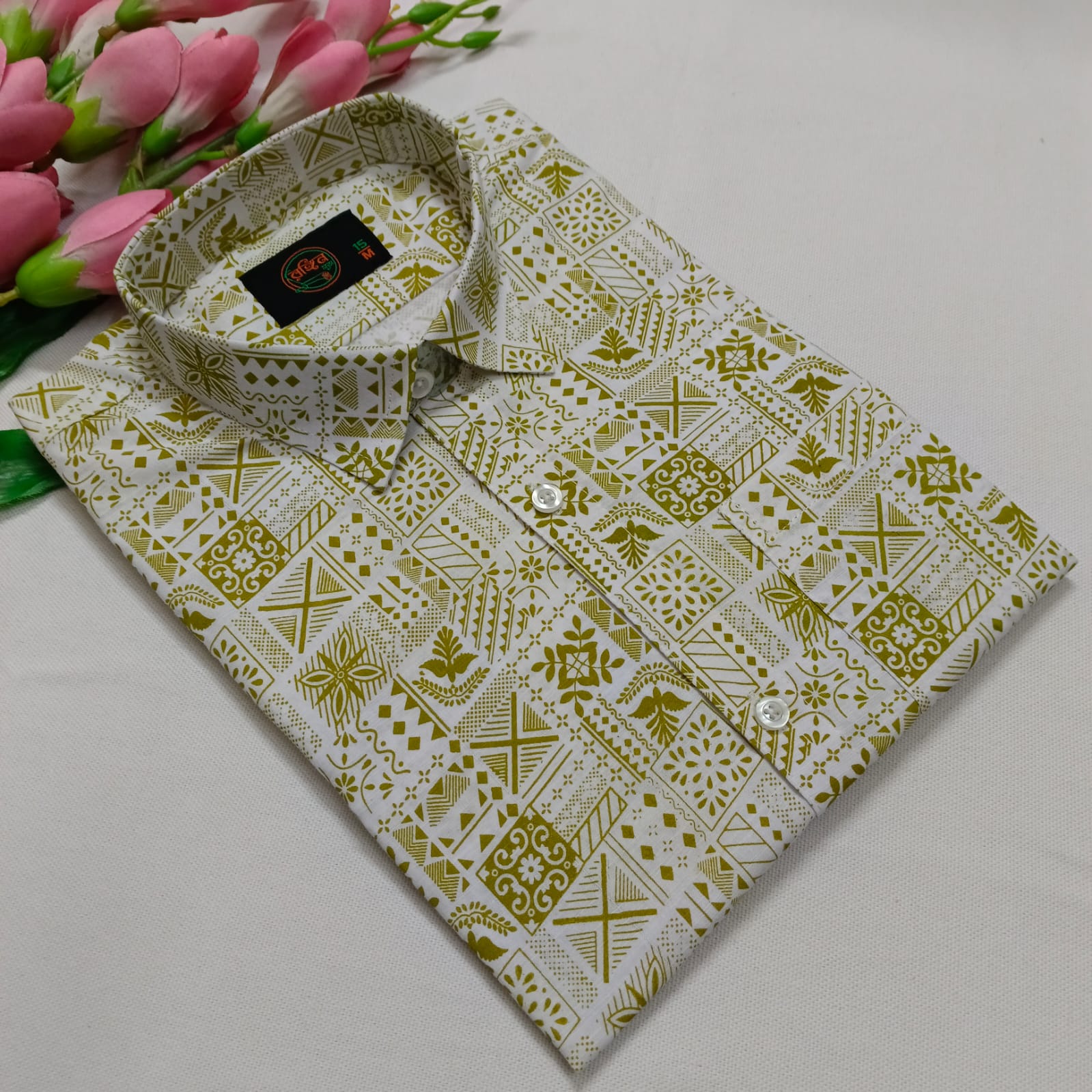 🌈 Exclusive Aarong Slub Cotton Shirt 🤍