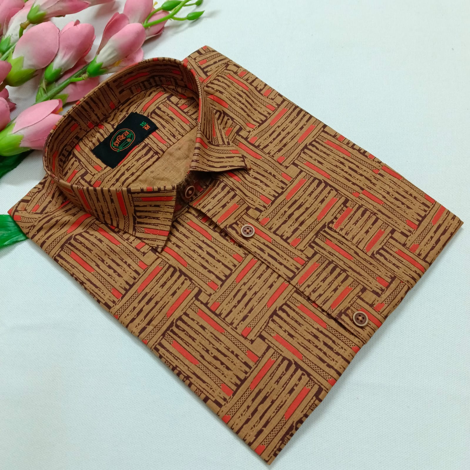 🌈 Exclusive Aarong Slub Cotton Shirt 🤍