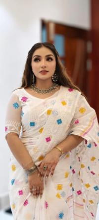 ✨ জামদানী মোটিফ হাফ সিল্ক শাড়ি - ঐতিহ্য আর আধুনিকতার শ্রেষ্ঠ ফিউশন ✨