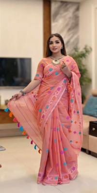 ✨ জামদানী মোটিফ হাফ সিল্ক শাড়ি - ঐতিহ্য আর আধুনিকতার শ্রেষ্ঠ ফিউশন ✨